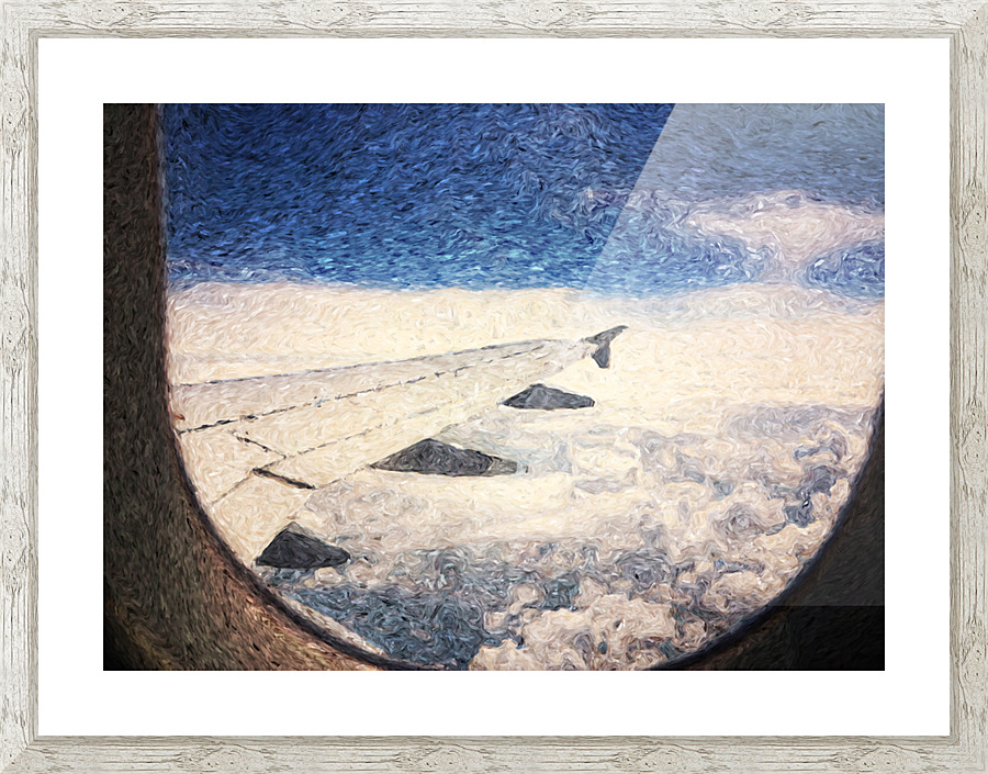 flying over the clouds Picture Frame print