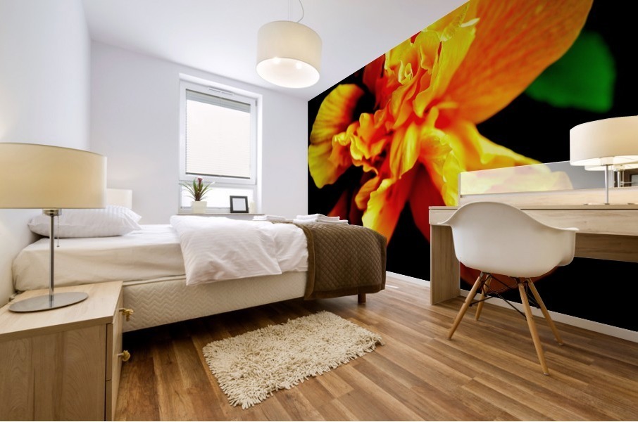 Log fire Mural print