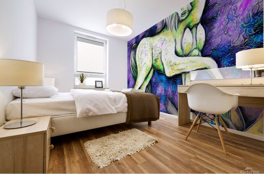 wild white dig oil Mural print