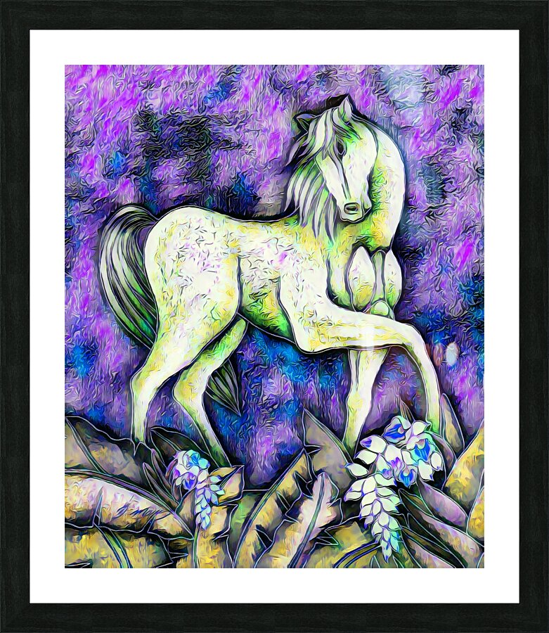 wild white dig oil Picture Frame print