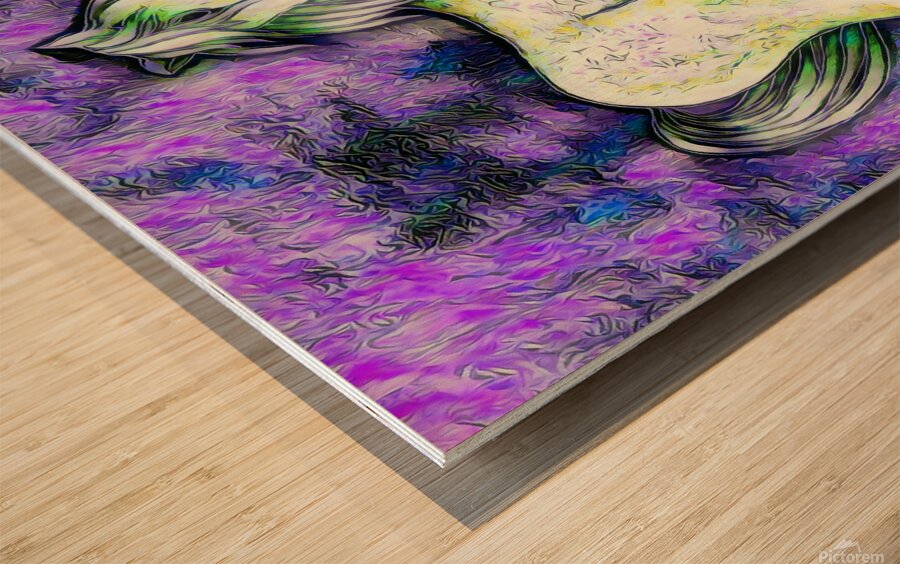 wild white dig oil Wood print