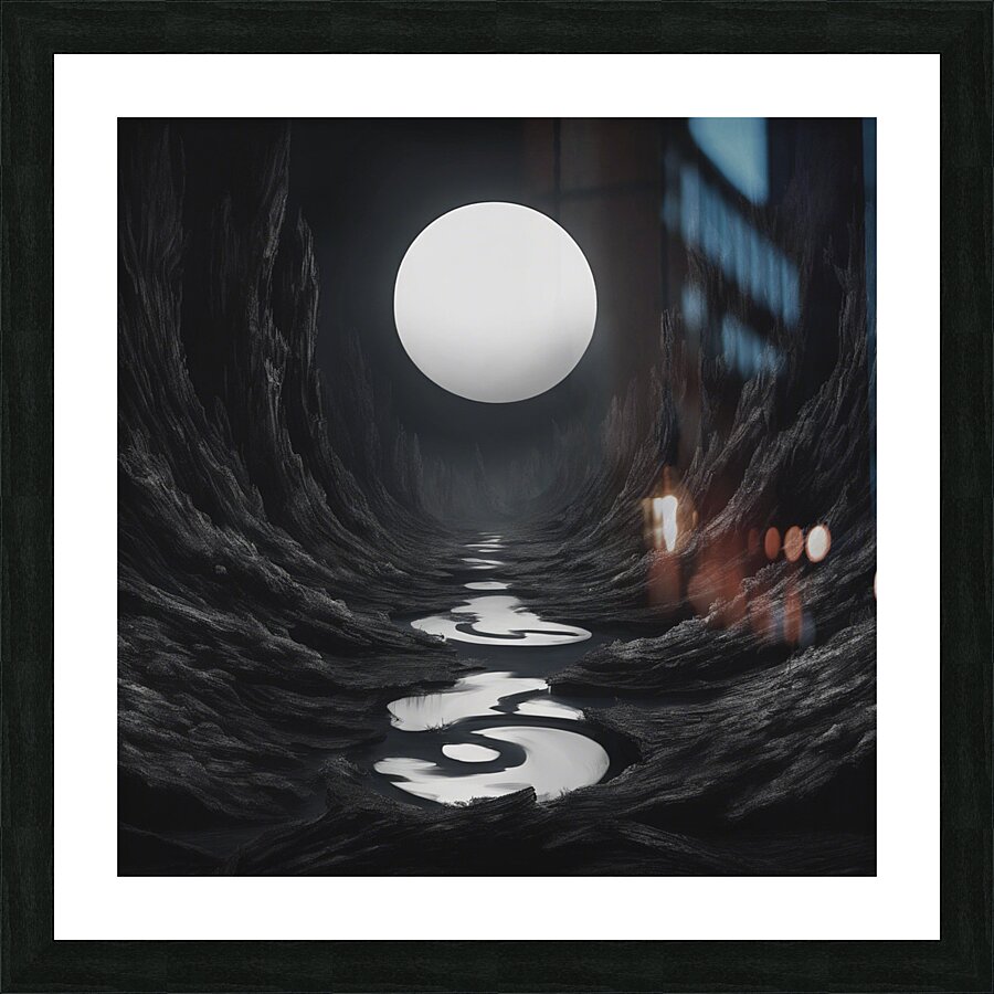 Black night  wall art Picture Frame print