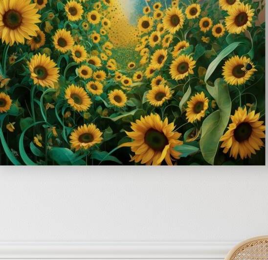 a stunning collection of sunflower inspired wall by SAID BEN BOUNA