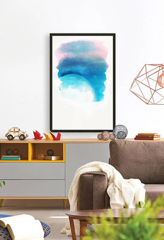 Watercolor Night Sky Horizons and Moon by Artwork By Alma