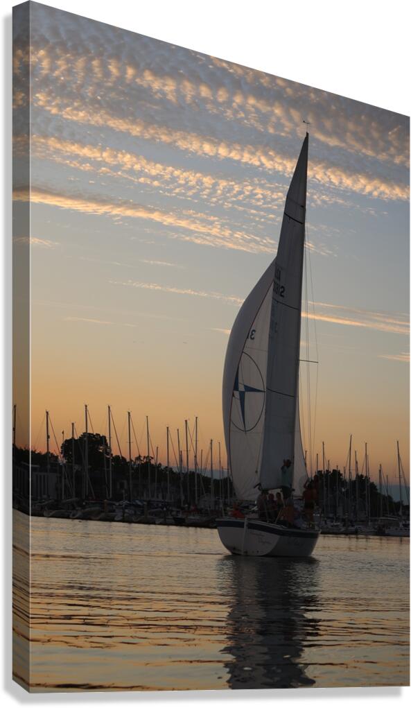 Sailing at dusk Canvas Print