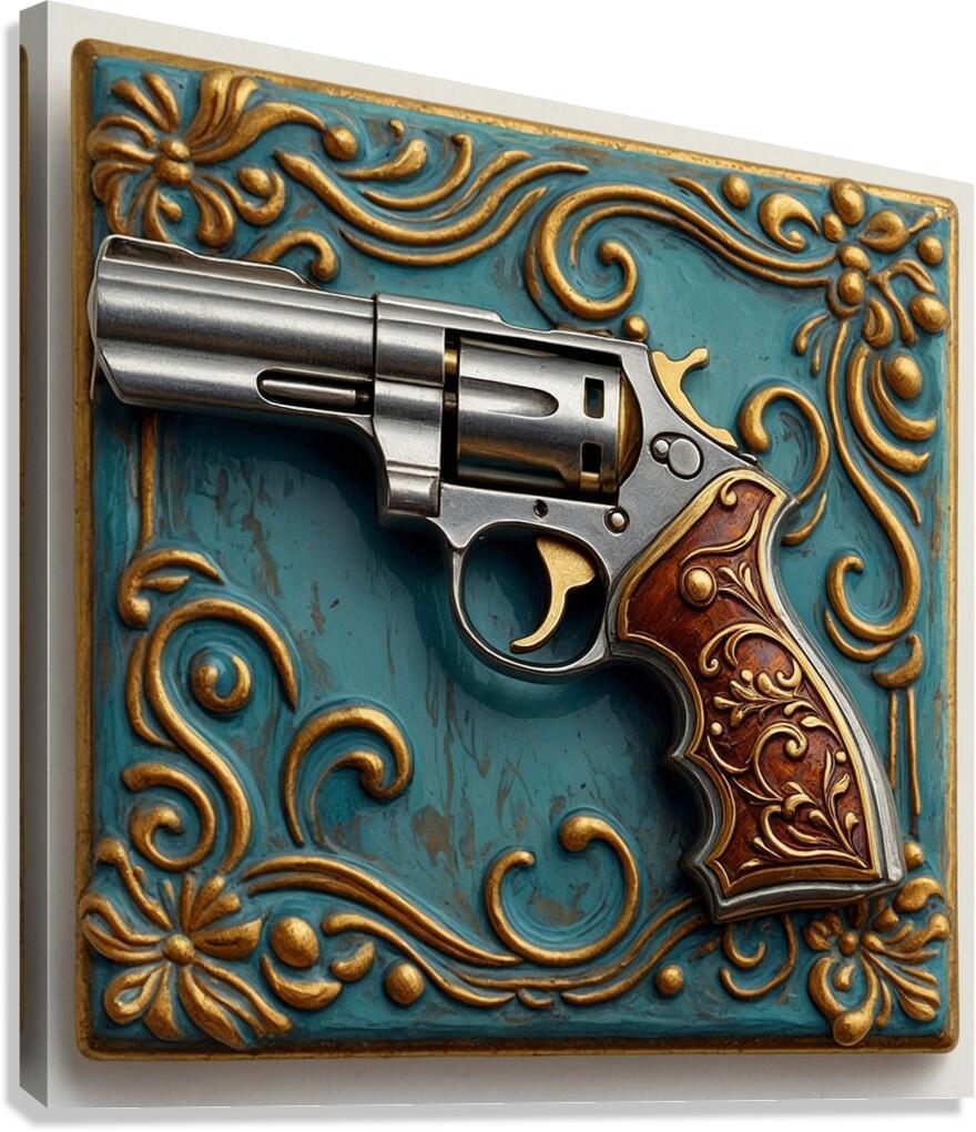 Gilded Revolver Canvas Print