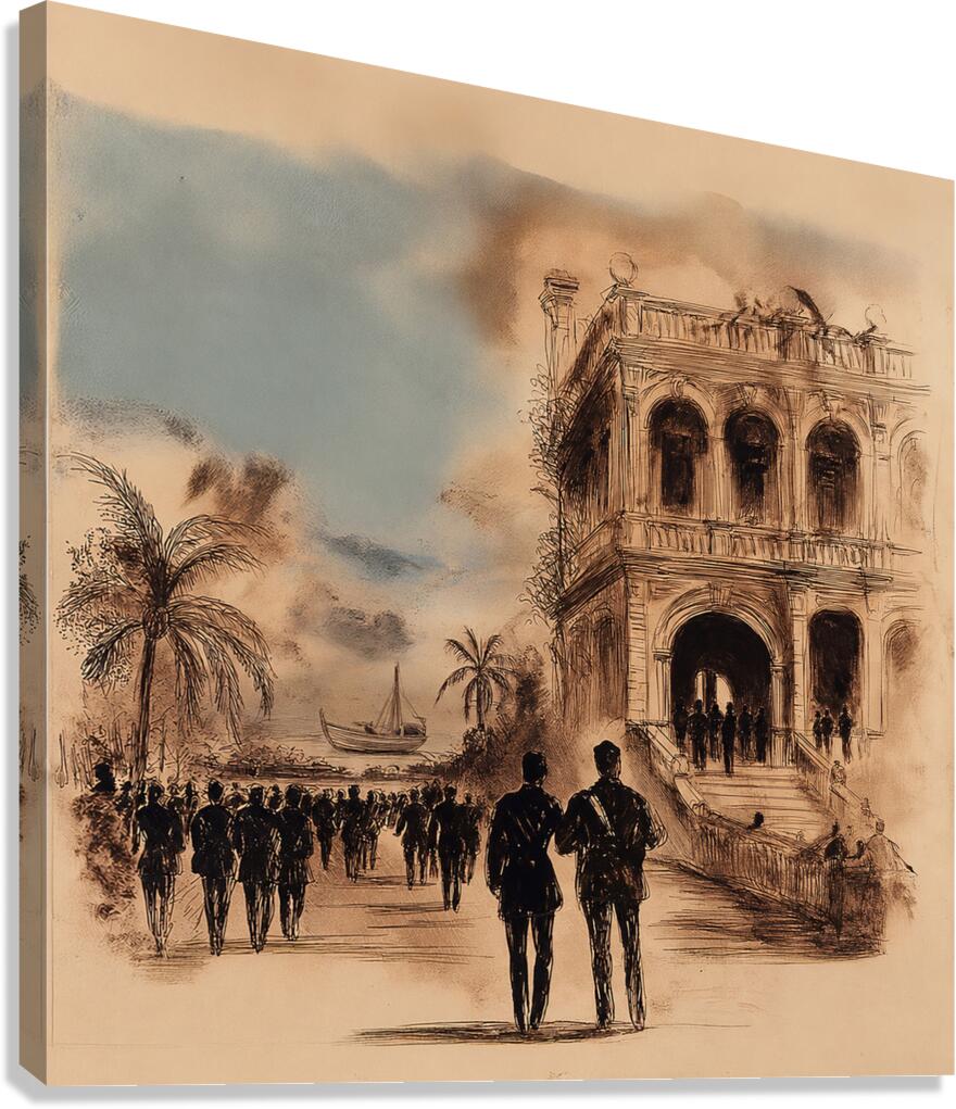 Sepia Promenade Canvas Print