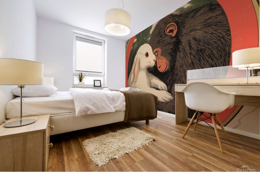 Monkey and the Hare Mural print