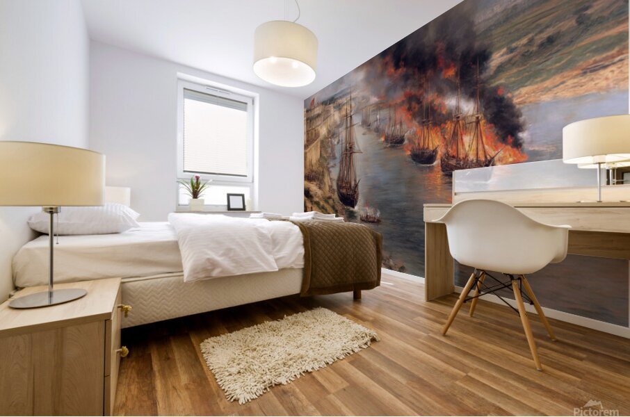 Burning Harbor Mural print