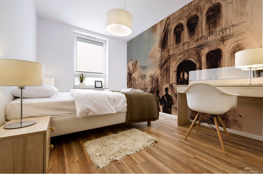 Sepia Promenade Mural print