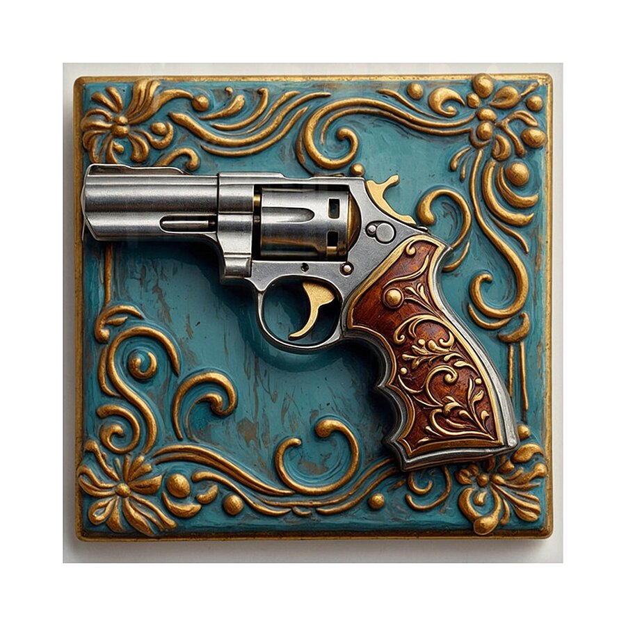 Gilded Revolver Picture Frame print