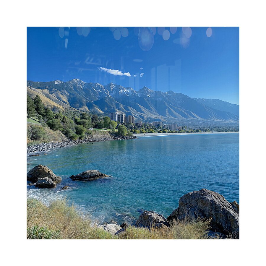 Oceanfront Mountains Picture Frame print