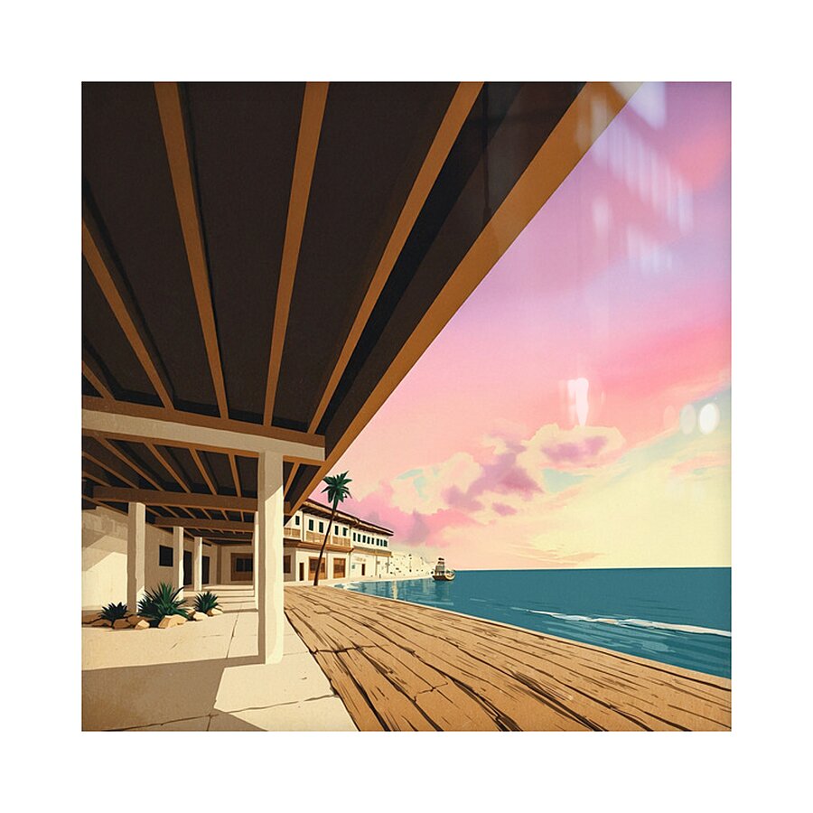Pastel Pier Picture Frame print