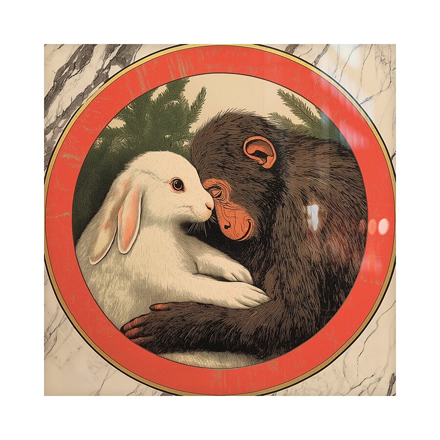 Monkey and the Hare Picture Frame Printing