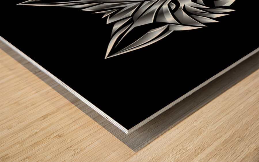 Silver Wolf Sigil Wood print