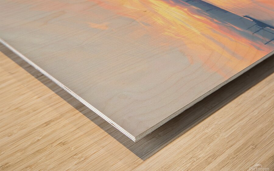 Promenade at Dusk Wood print