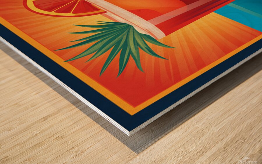 Tequila Sunrise Wood print