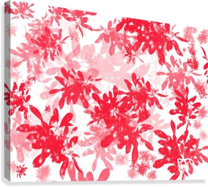 Red Floral Print Canvas Print