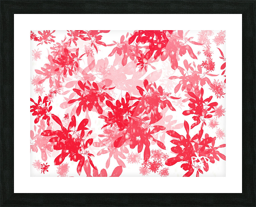 Red Floral Print Picture Frame print