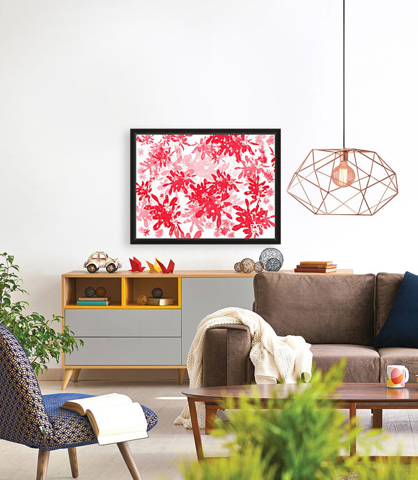 Red Floral Print Reproduction