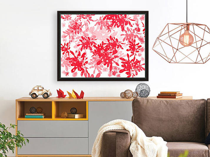 Red Floral Print Reproduction