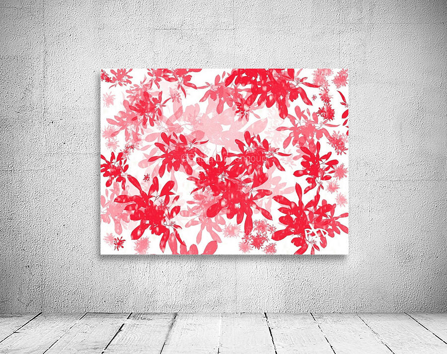 Red Floral Print Wall Preview