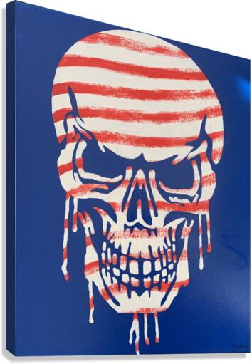 American Flag Skull Canvas Print