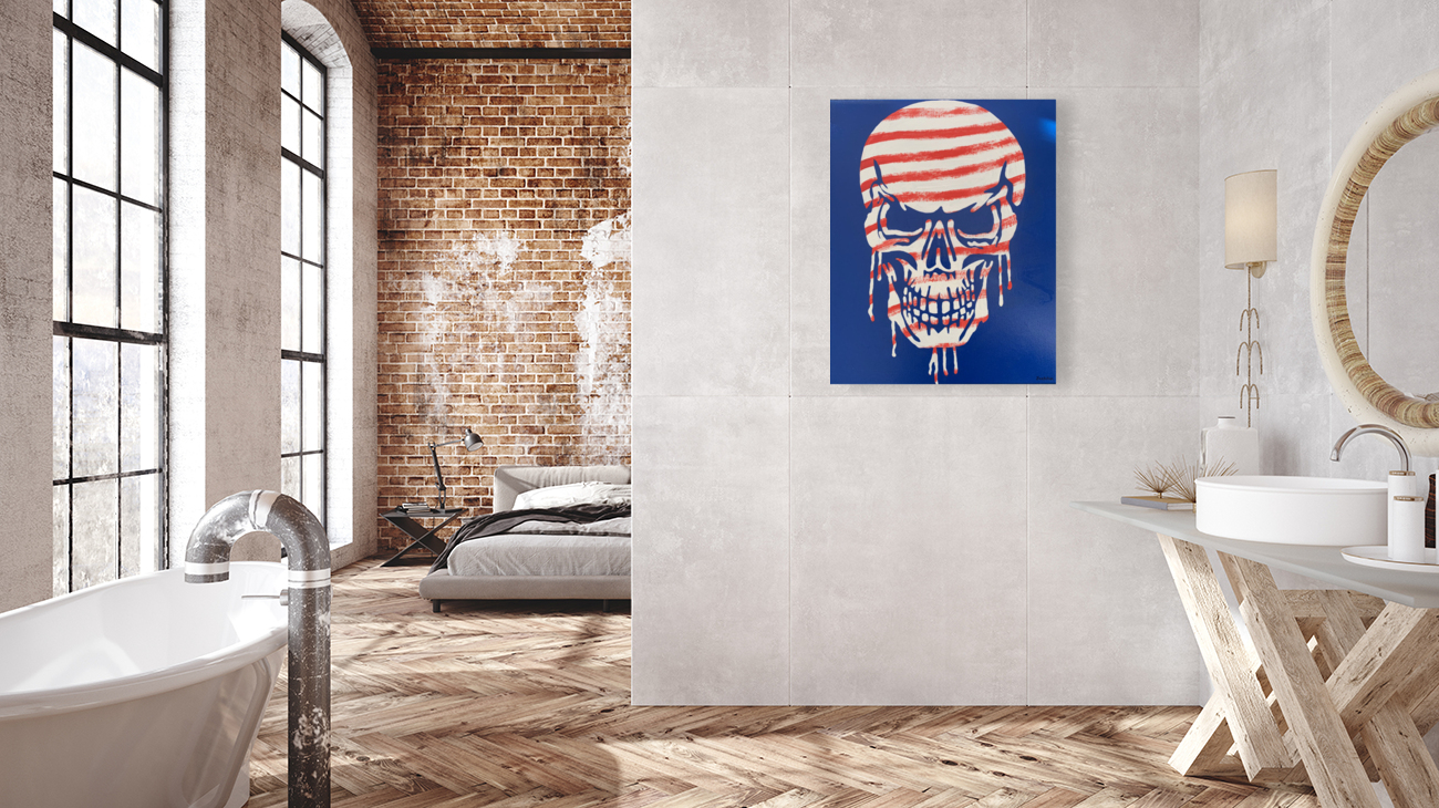 American Flag Skull Reproduction
