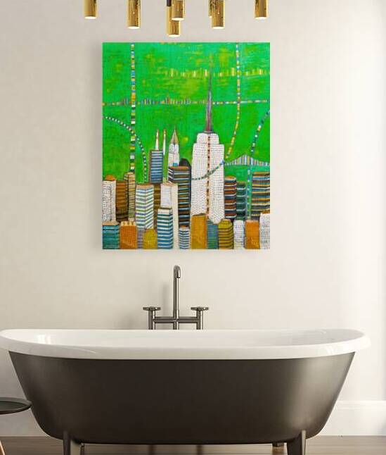 Manhattan skyline with lush green background  by Habib Ayat