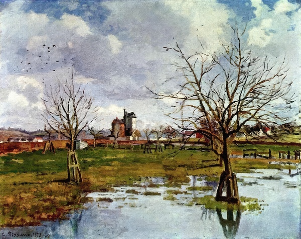 Landscape with Flooded Fields 1873 Camille Pissaro Digital Download