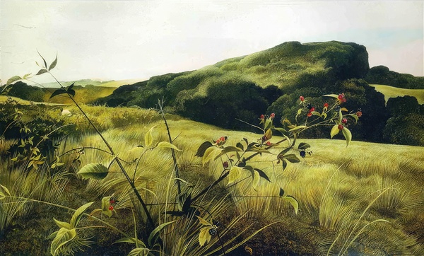 Blackberry Picker   Contemporary Realism - Andrew Wyeth Digital Download