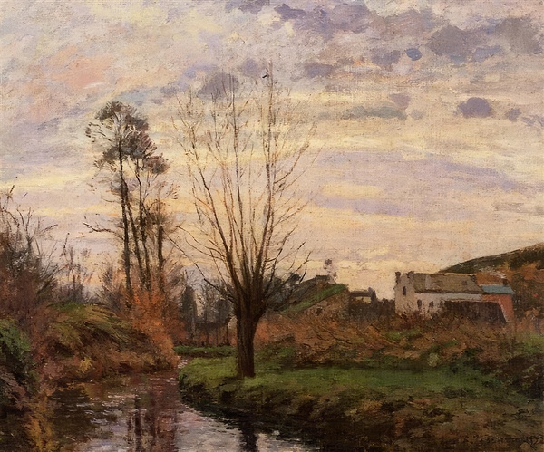 Landscape with Small Stream 1872 Camille Pissaro Digital Download