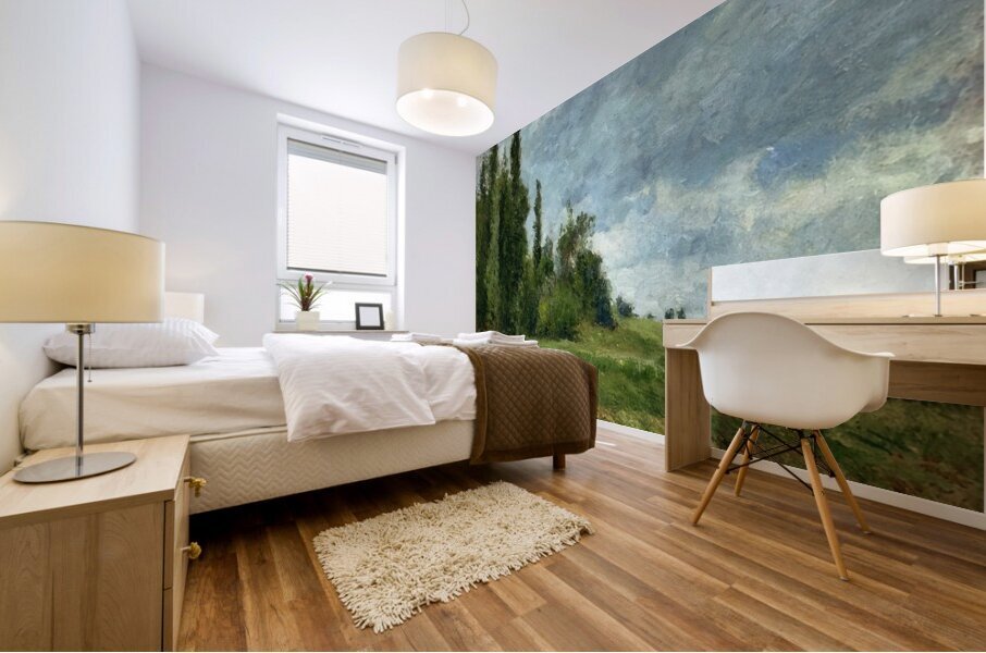 A part of Groettes Pontoise Gray Weather - Camille Pissarro Impression murale