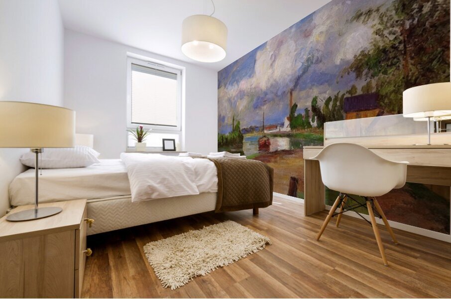 Fishermen on the Banks of the Oise 1876 Camil Mural print