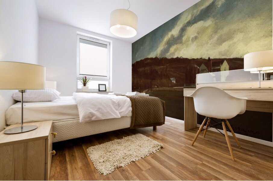 Banks of the river Marne in winter Camille Piss Mural print