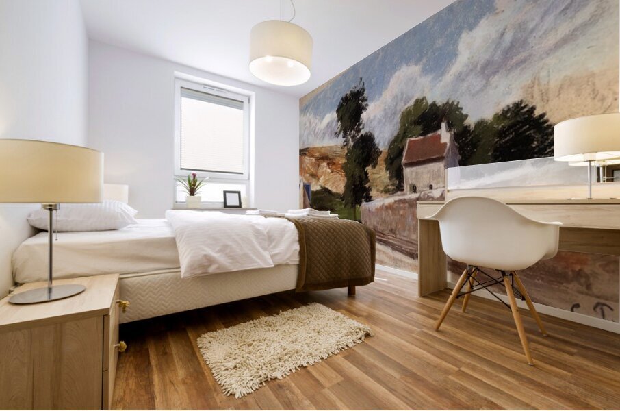 A Street in l Hermitage Pontoise 1874 Camille Pissarro Mural print