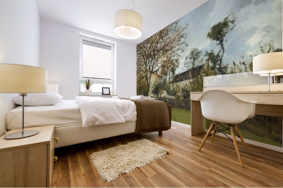 Landscape at Louveciennes 1870 Camille Pissaro Mural print