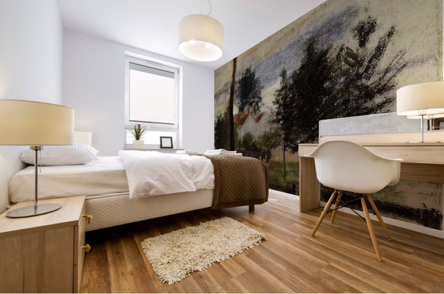 Landscape at Louveciennes 1869 Camille Pissarro Mural print