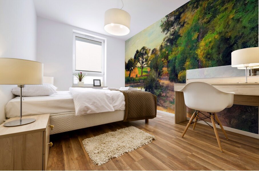 Bridge at Montfoucault 1874 Camille Pissarro. Mural print