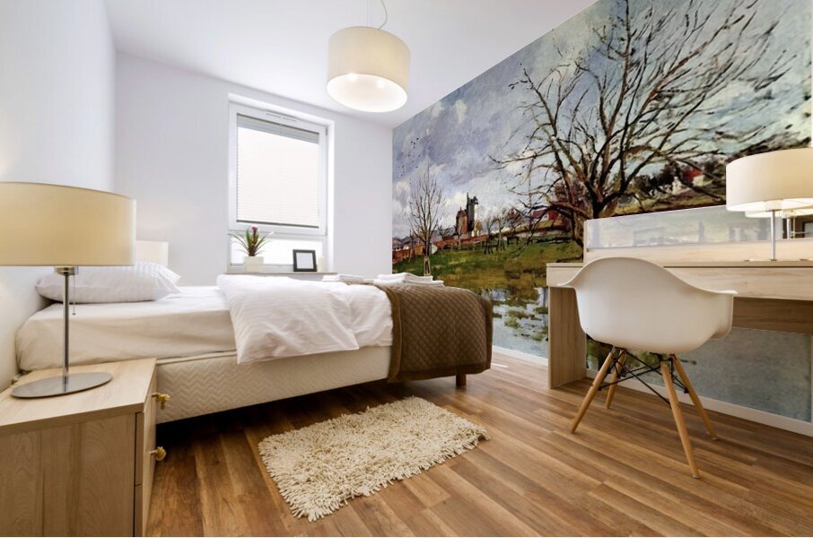 Landscape with Flooded Fields 1873 Camille Pissaro Mural print