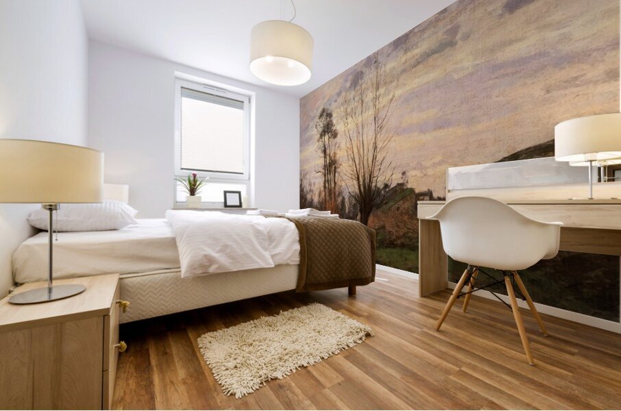 Landscape with Small Stream 1872 Camille Pissaro Mural print