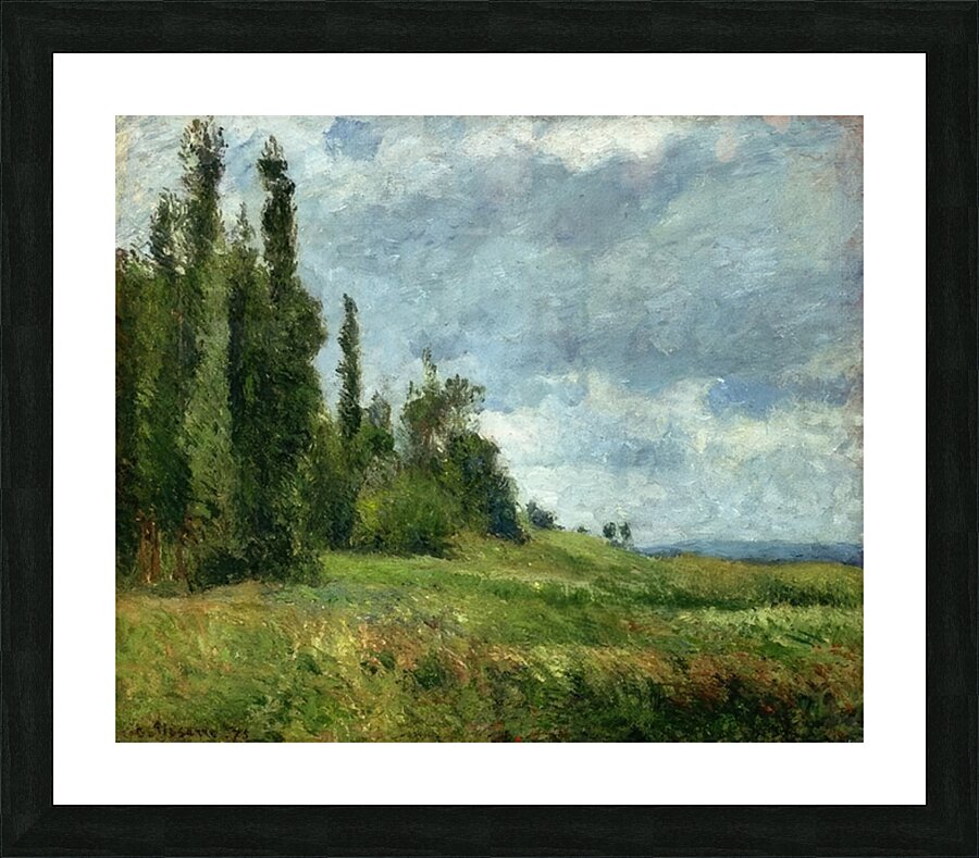 A part of Groettes Pontoise Gray Weather - Camille Pissarro Impression et Cadre photo