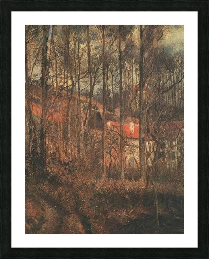 Grey Day Banks of the Oise 1878 Camille Pissa Picture Frame print