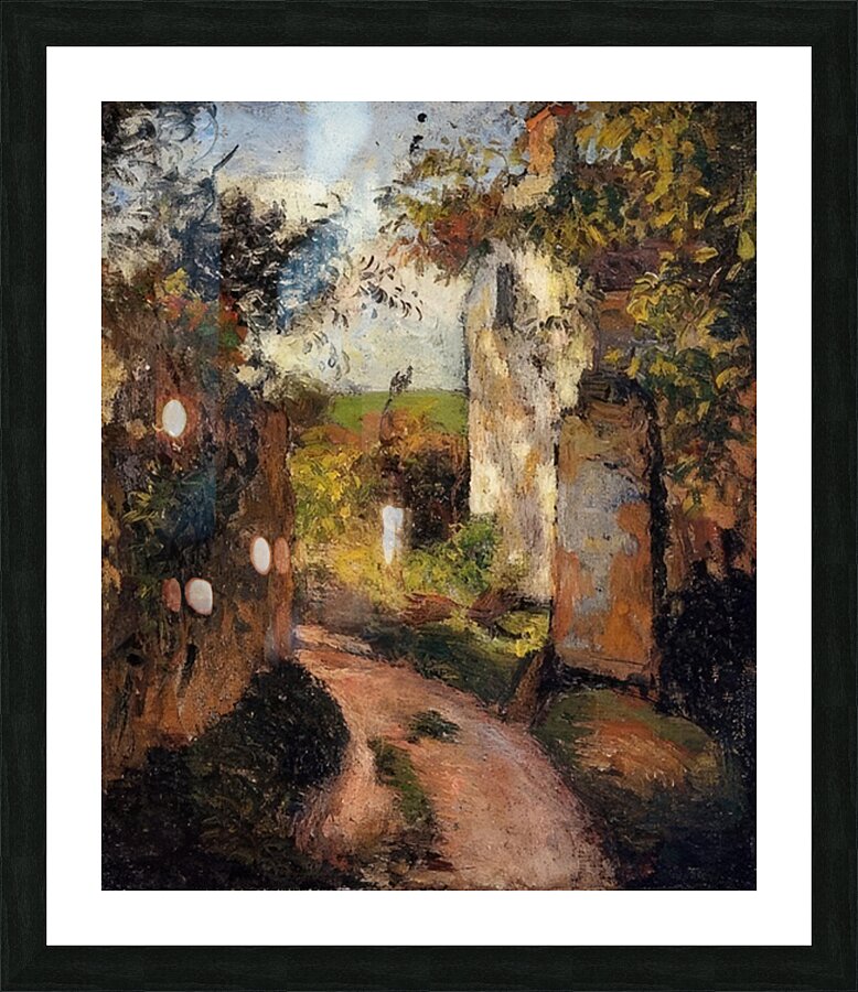 A Peasant in the Lane at Hermitage Pontoise 187 - Camille Pissarro Picture Frame print