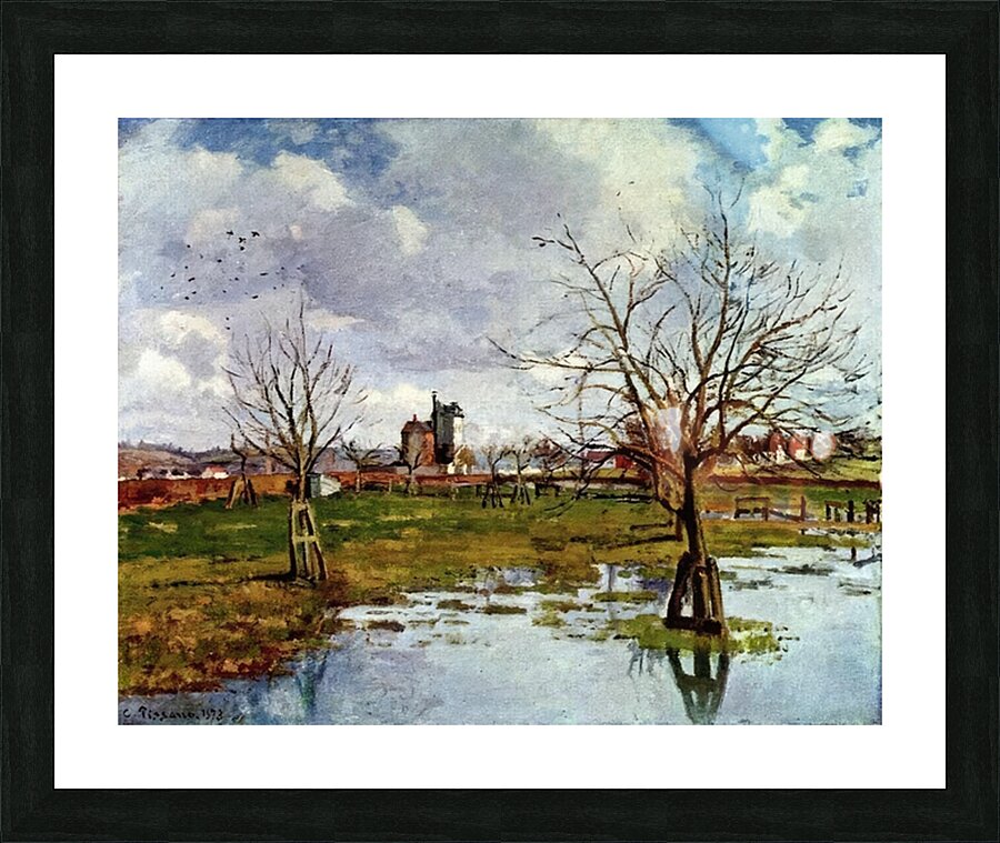 Landscape with Flooded Fields 1873 Camille Pissaro Picture Frame print