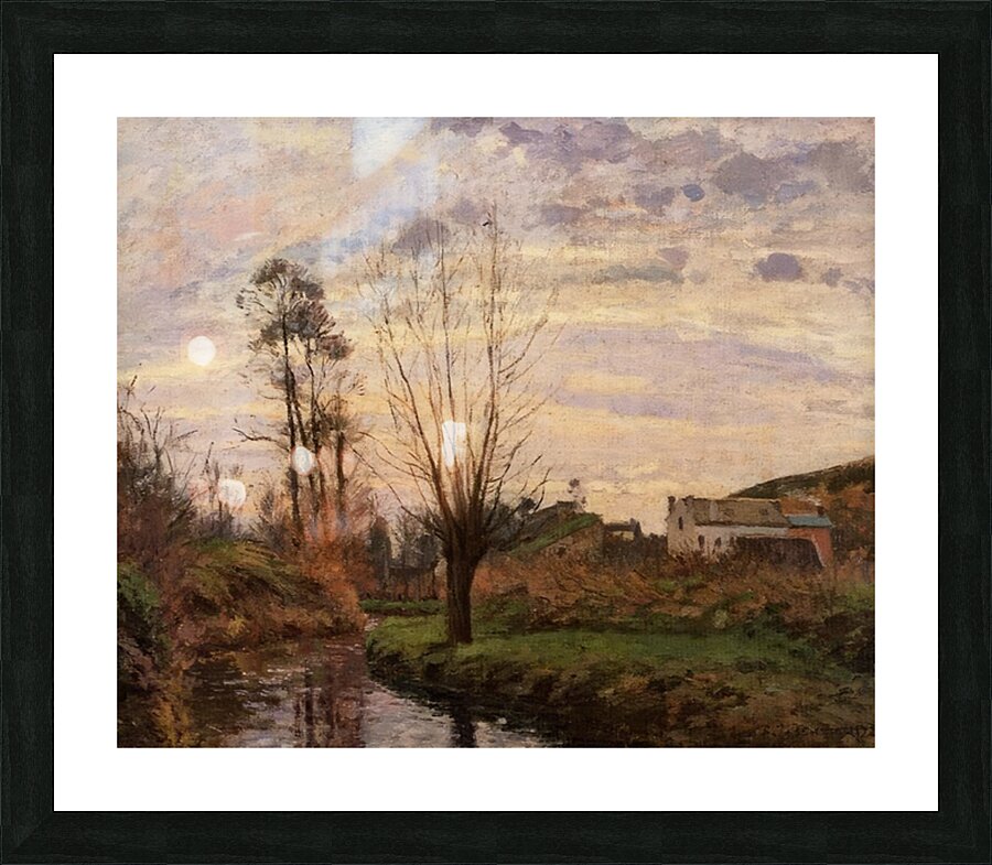 Landscape with Small Stream 1872 Camille Pissaro Picture Frame print