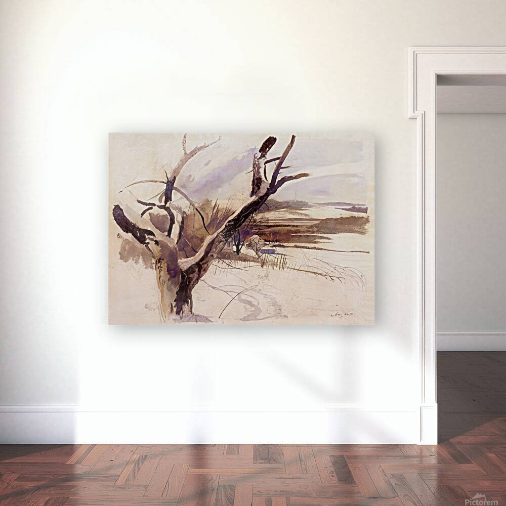 Winter Farm Scene   Contemporary Realism - Andrew Wyeth Reproduction