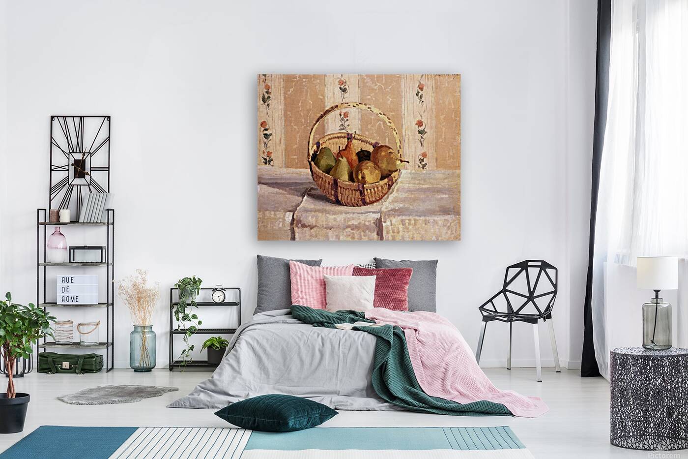 Apples and Pears in a Round Basket 1872 Camil Reproduction