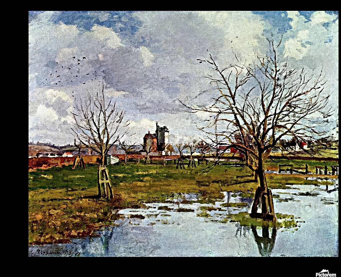 Landscape with Flooded Fields 1873 Camille Pissaro Reproduction