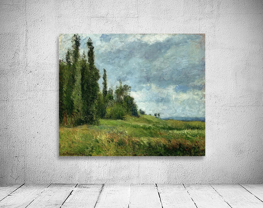 A part of Groettes Pontoise Gray Weather - Camille Pissarro Wall Preview